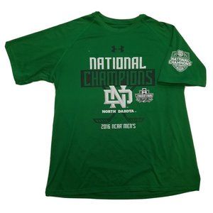 Fighting Sioux UND Under Armour Shirt Mens Size Large North Dakota Hockey Green